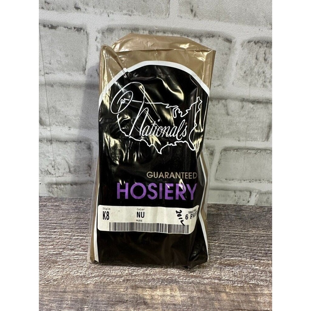 Vintage Nationals Guaranteed Hosiery  K8 Nude 6 Pairs One Size New